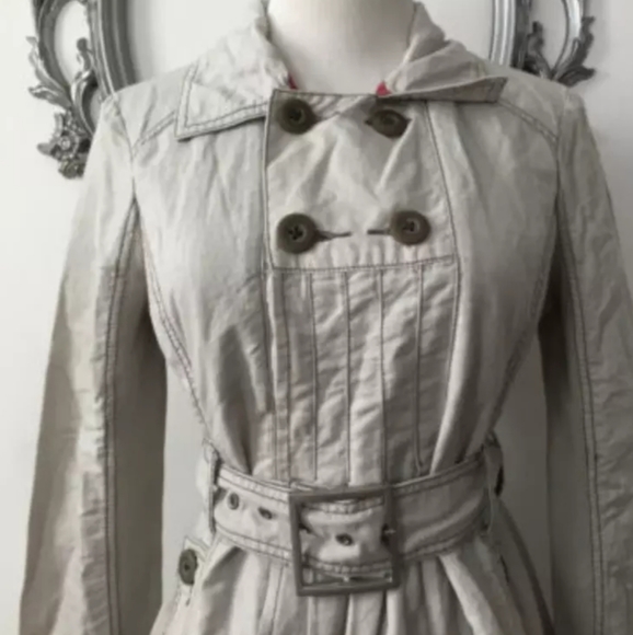 NEW Free People Anthropologie Double Breasted Coat Belt Jacket Gray Small 4-6 - Picture 5 of 6